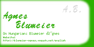 agnes blumeier business card